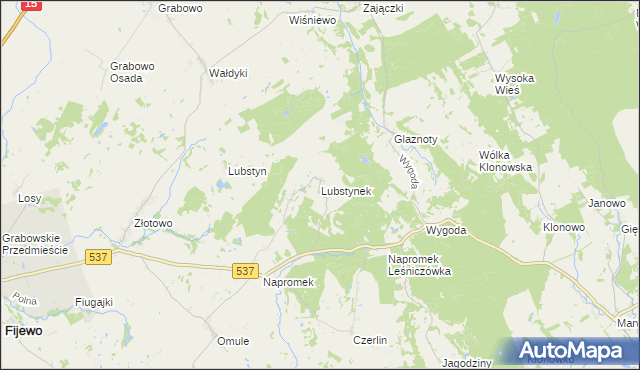 mapa Lubstynek, Lubstynek na mapie Targeo