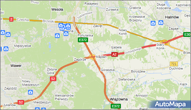 mapa Majdan gmina Wiązowna, Majdan gmina Wiązowna na mapie Targeo