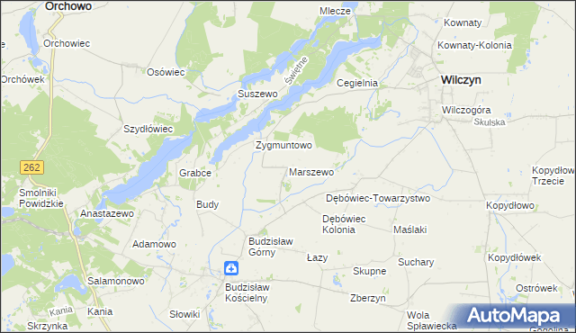 mapa Marszewo gmina Kleczew, Marszewo gmina Kleczew na mapie Targeo