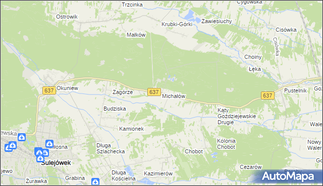 mapa Michałów gmina Halinów, Michałów gmina Halinów na mapie Targeo