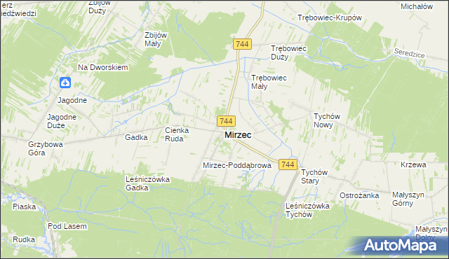 mapa Mirzec, Mirzec na mapie Targeo