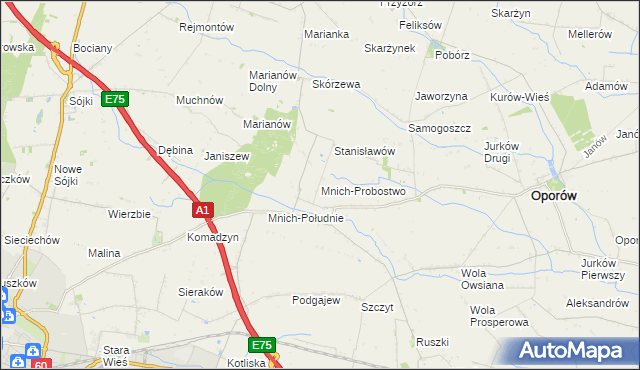 mapa Mnich-Probostwo, Mnich-Probostwo na mapie Targeo