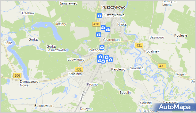 mapa Mosina powiat poznański, Mosina powiat poznański na mapie Targeo