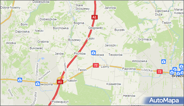 mapa Moskwa gmina Nowosolna, Moskwa gmina Nowosolna na mapie Targeo