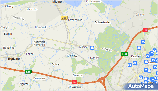 mapa Mścice, Mścice na mapie Targeo