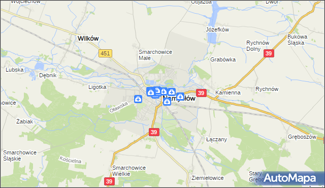 mapa Namysłów, Namysłów na mapie Targeo