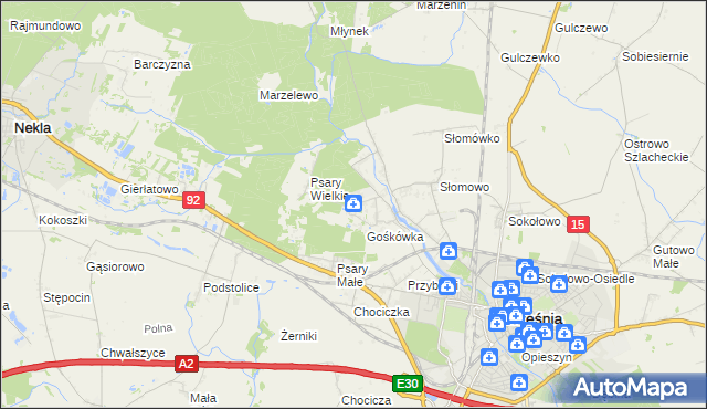 mapa Nowy Folwark gmina Września, Nowy Folwark gmina Września na mapie Targeo