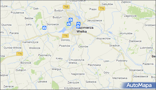 mapa Odonów, Odonów na mapie Targeo