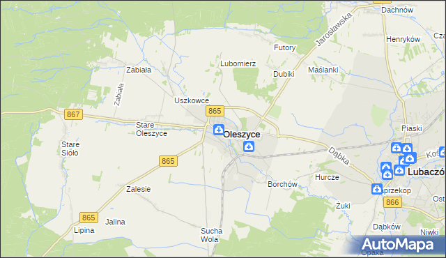 mapa Oleszyce, Oleszyce na mapie Targeo