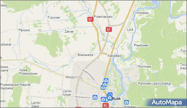 mapa Olszak gmina Pułtusk, Olszak gmina Pułtusk na mapie Targeo