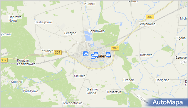 mapa Opalenica powiat nowotomyski, Opalenica powiat nowotomyski na mapie Targeo