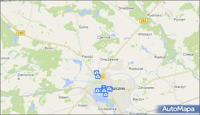 mapa Oraczewice, Oraczewice na mapie Targeo