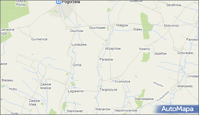 mapa Paradów, Paradów na mapie Targeo