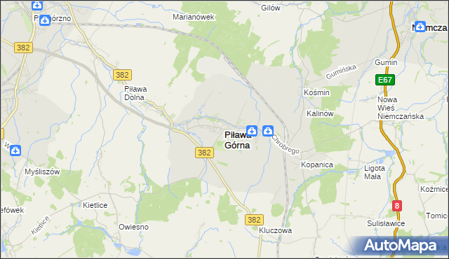 mapa Piława Górna, Piława Górna na mapie Targeo