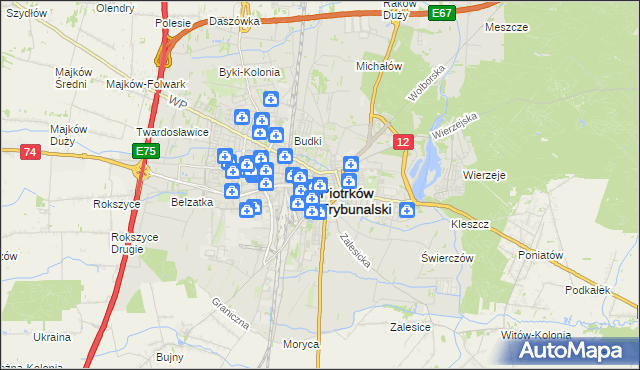 mapa Piotrków Trybunalski, Piotrków Trybunalski na mapie Targeo