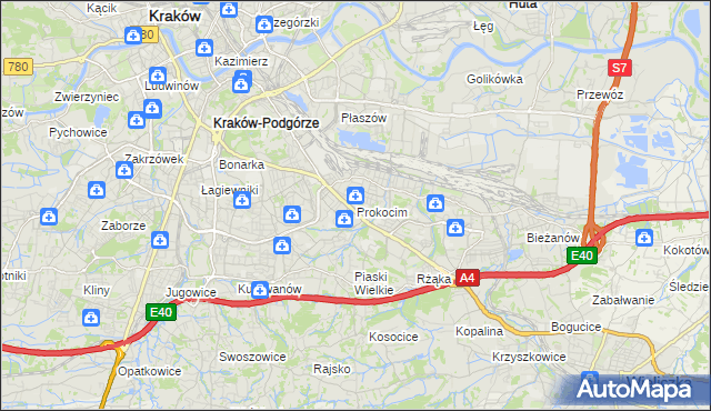 mapa Prokocim, Prokocim na mapie Targeo