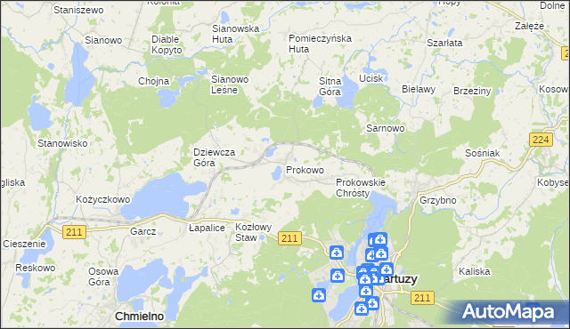 mapa Prokowo, Prokowo na mapie Targeo