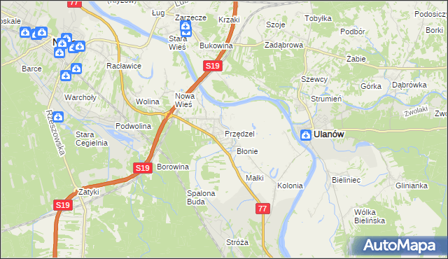 mapa Przędzel, Przędzel na mapie Targeo
