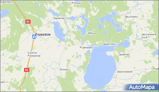 mapa Przerwanki, Przerwanki na mapie Targeo