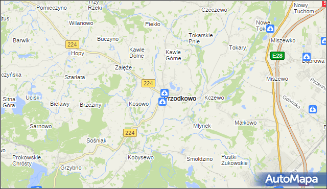 mapa Przodkowo, Przodkowo na mapie Targeo