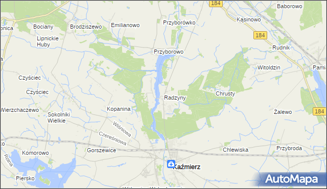 mapa Radzyny, Radzyny na mapie Targeo