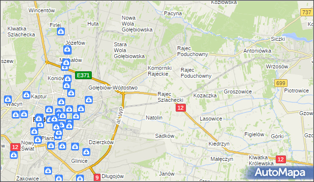 mapa Rajec Szlachecki, Rajec Szlachecki na mapie Targeo