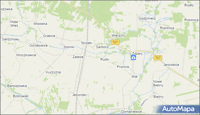 mapa Rudki gmina Nowe Miasto nad Pilicą, Rudki gmina Nowe Miasto nad Pilicą na mapie Targeo