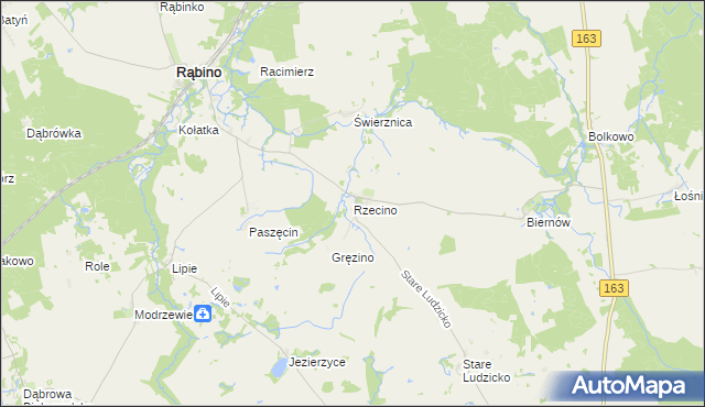 mapa Rzecino, Rzecino na mapie Targeo