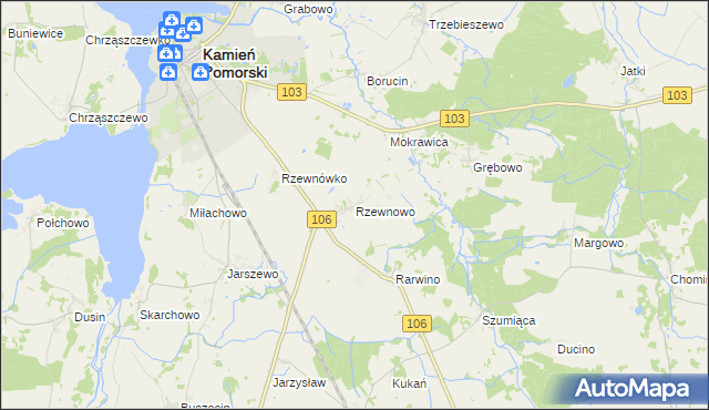 mapa Rzewnowo, Rzewnowo na mapie Targeo