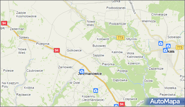 mapa Sąspów, Sąspów na mapie Targeo