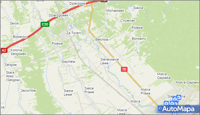 mapa Sierakowice Lewe, Sierakowice Lewe na mapie Targeo