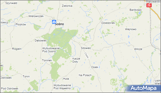 mapa Sitowiec, Sitowiec na mapie Targeo