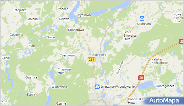 mapa Skorzewo, Skorzewo na mapie Targeo