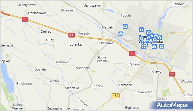 mapa Słupia Wielka, Słupia Wielka na mapie Targeo
