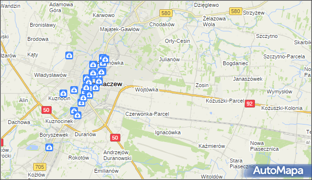 mapa Sochaczew-Wieś, Sochaczew-Wieś na mapie Targeo