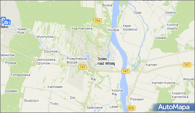 mapa Solec nad Wisłą, Solec nad Wisłą na mapie Targeo