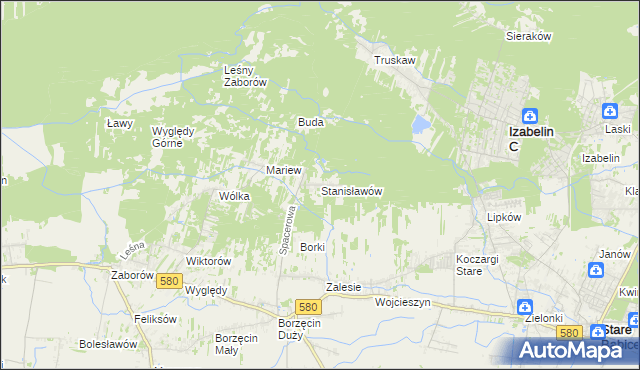 mapa Stanisławów gmina Stare Babice, Stanisławów gmina Stare Babice na mapie Targeo