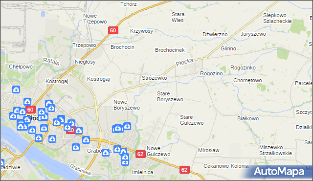 mapa Stare Boryszewo, Stare Boryszewo na mapie Targeo