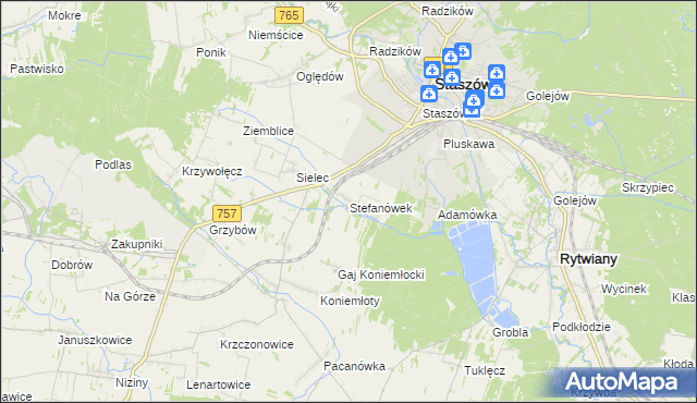 mapa Stefanówek, Stefanówek na mapie Targeo