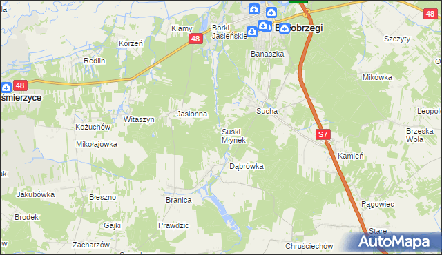 mapa Suski Młynek, Suski Młynek na mapie Targeo