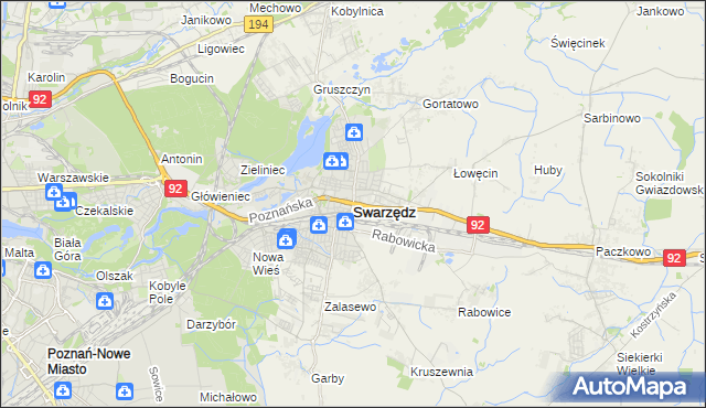 mapa Swarzędz, Swarzędz na mapie Targeo