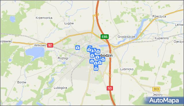 mapa Świebodzin, Świebodzin na mapie Targeo