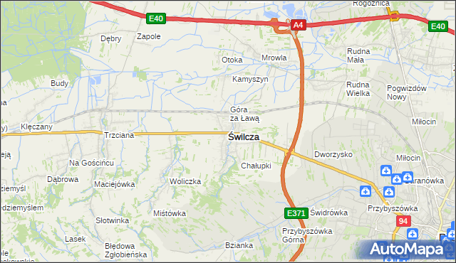 mapa Świlcza, Świlcza na mapie Targeo