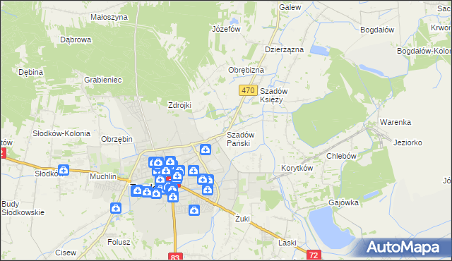 mapa Szadów Pański, Szadów Pański na mapie Targeo
