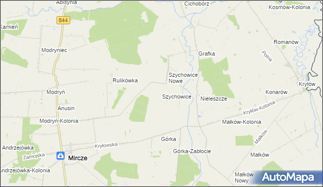 mapa Szychowice, Szychowice na mapie Targeo
