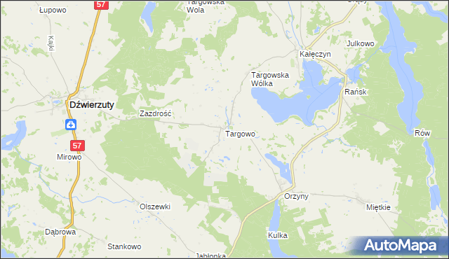 mapa Targowo, Targowo na mapie Targeo