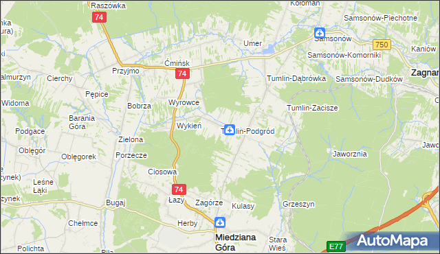 mapa Tumlin-Podgród, Tumlin-Podgród na mapie Targeo