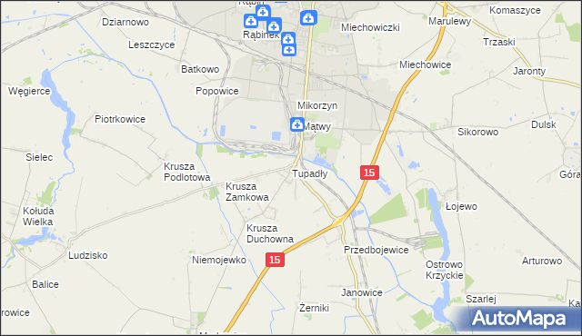 mapa Tupadły gmina Inowrocław, Tupadły gmina Inowrocław na mapie Targeo