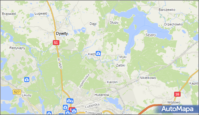 mapa Wadąg, Wadąg na mapie Targeo