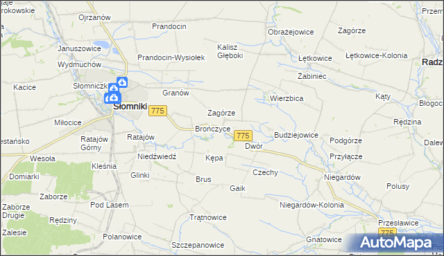 mapa Waganowice, Waganowice na mapie Targeo